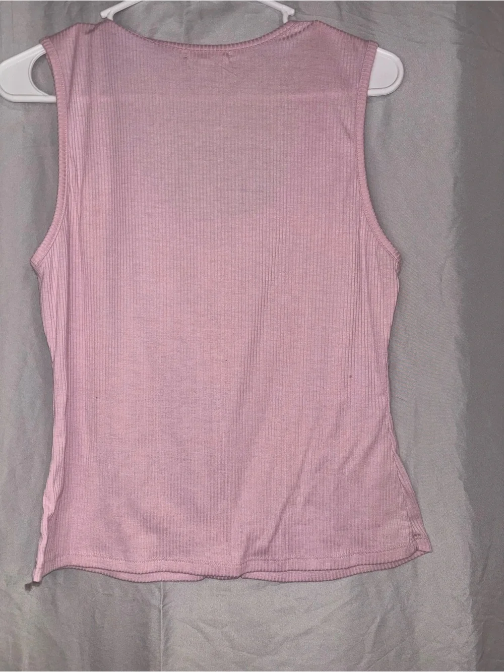 Hem Ribbed Button-Front Tank - Picture 5 of 5
